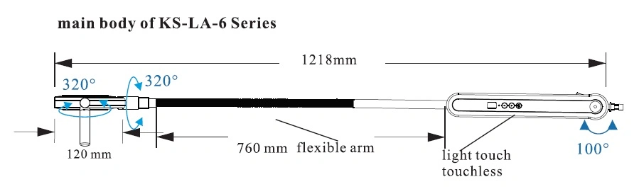 Surgical Lighting LED Ceiling Light Ceiling Medical Light Ks-La-6D with Flexible Soft Arm