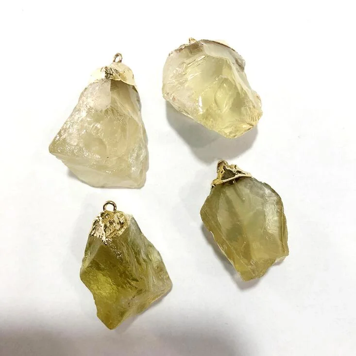 Natural Stone Irregular Pendant Original Stone Crystal Necklace Pendant Jewelry