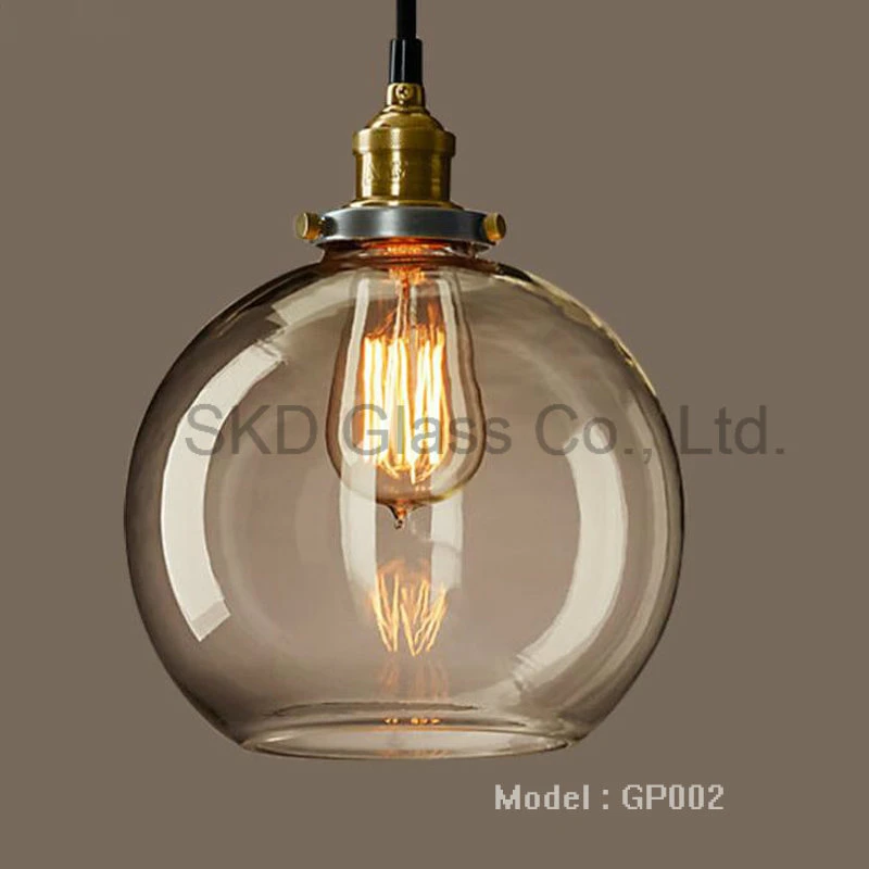 SKD Industrial Kitchen Pendant Light Antique Brass Hanging Fixture E27 Socket