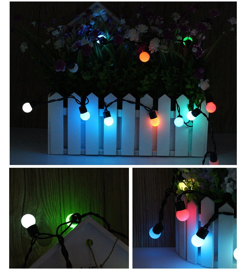IP44 Round Ball Colored Changing LED Fairy String Lights