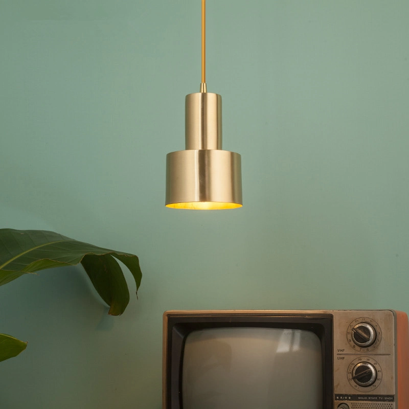 Vintage Rustic Genuine Restaurant Hammered E27 Metal Hanging Lighting Fixtures Chandelier Modern Copper LED Pendant Lamp