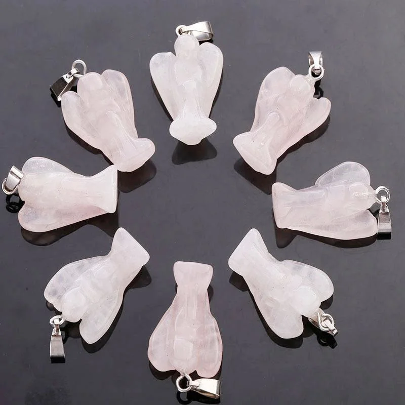 Natural Stone Pendants Charms Fit Necklace Wholesale Jewelry Accessories Gem Supplies Angel Pendant