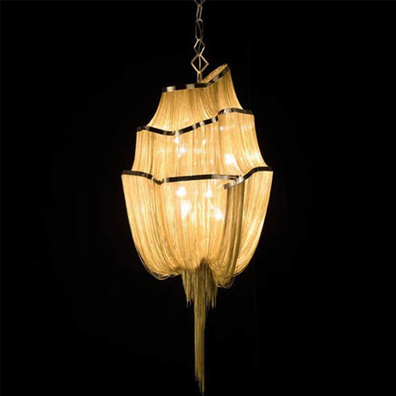 Sliver Gold Chain Hanging Chandelier Light Fixtures for Farmhouse Lighting (WH-CC-08)