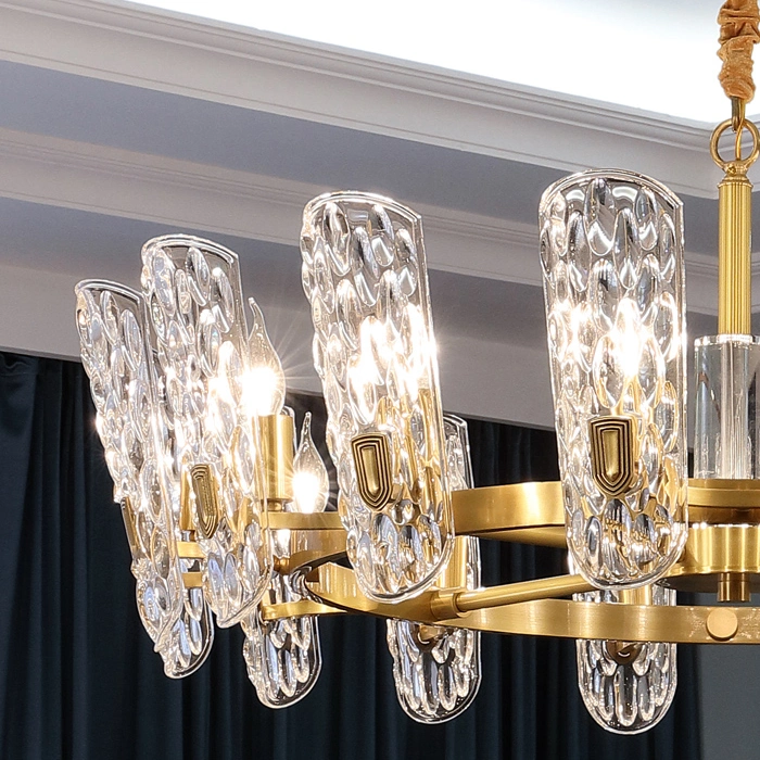 Half Clear Glass Shade Luxury Pendant Light, Fit for Living Room Hotel, Lobby, Dining Room