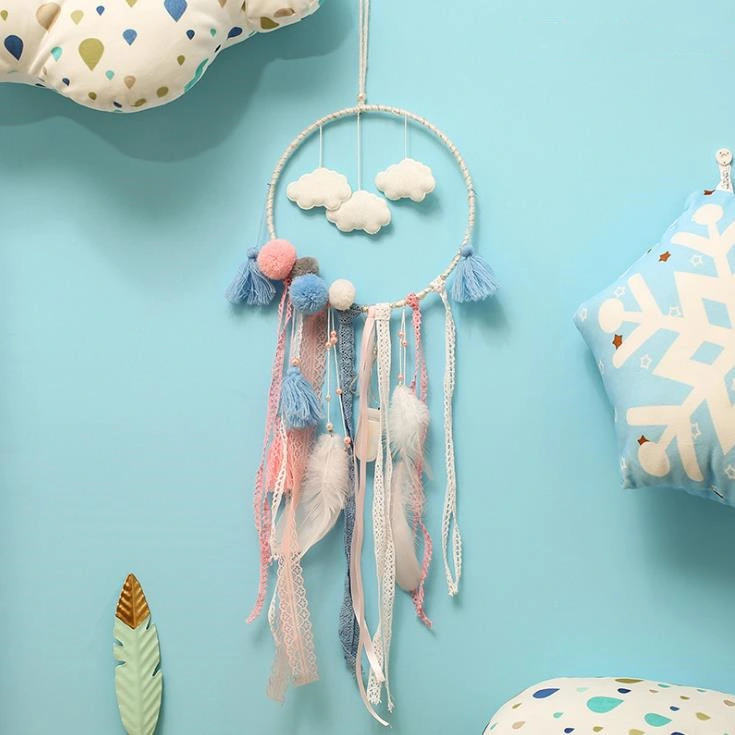 Exquisite Dreamcatcher Pendant Hand-Woven DIY Dreamcatcher Hoop Girlish Dreamcatcher Pendant