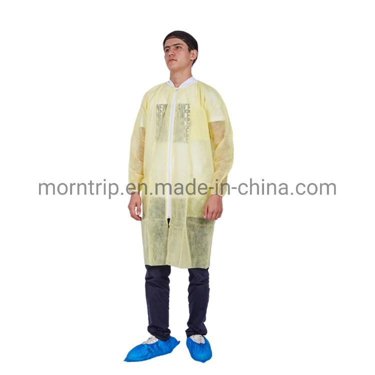 Light Weight Breathable Cheap Disposable Chemistry Non Woven Lab Coat