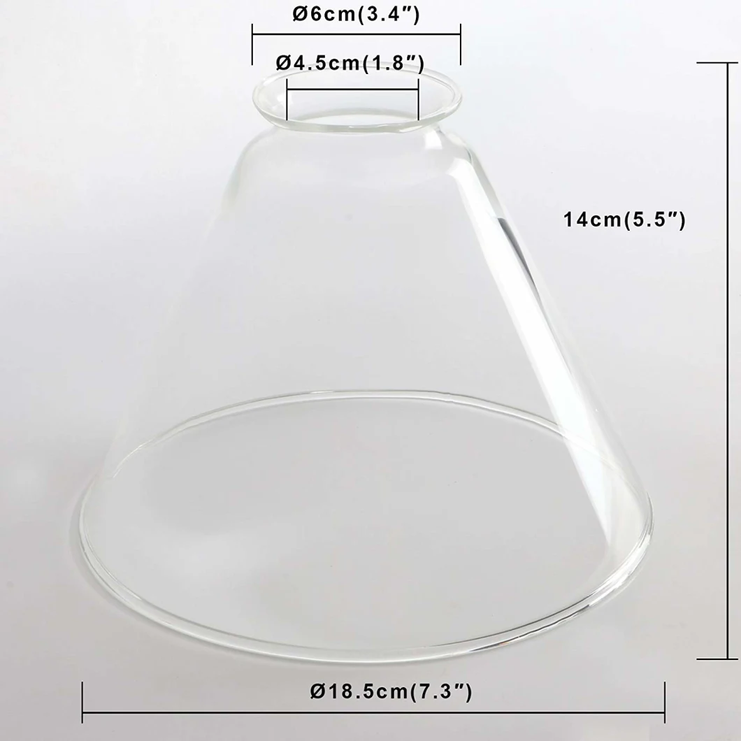 Jls-GS03 Replacement Oval Cone Clear Glass Shade for Wall Lamp Pendant Lighting