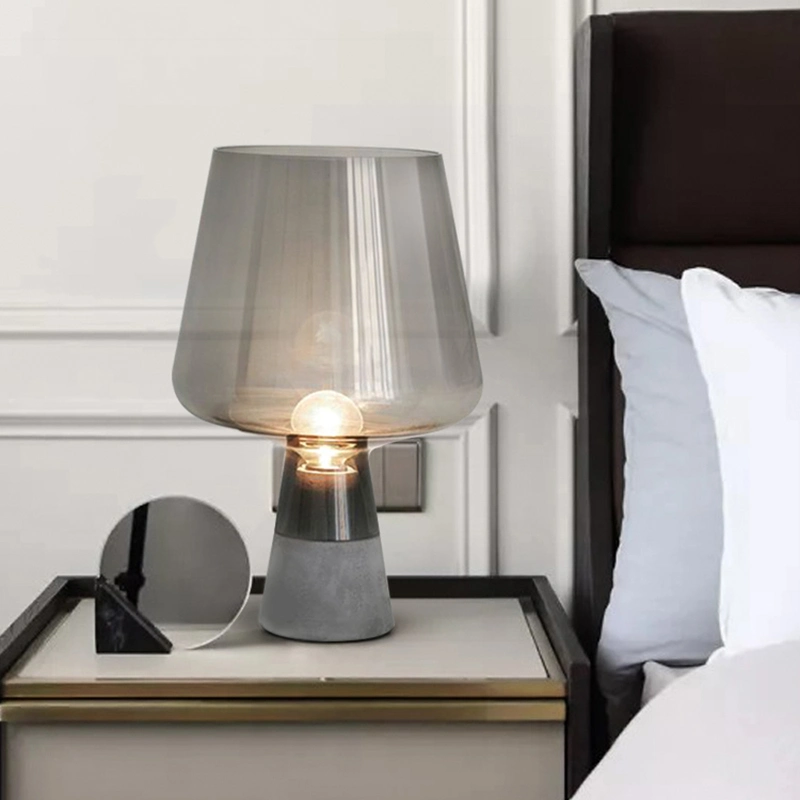 Gray Shade White Bulb Table Lamp Reading Lamp Hotel Lamp