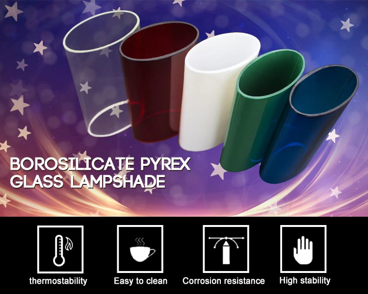 Short Tube Light Shade Borosilicate Pyrex Glass Lamp Shade