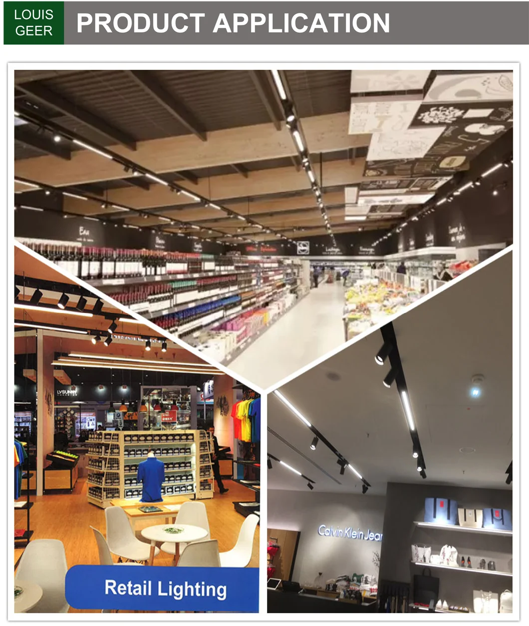 China OEM Modern Black Office 40W Energy Saving Lame Linear LED Ceiling Pendant Light