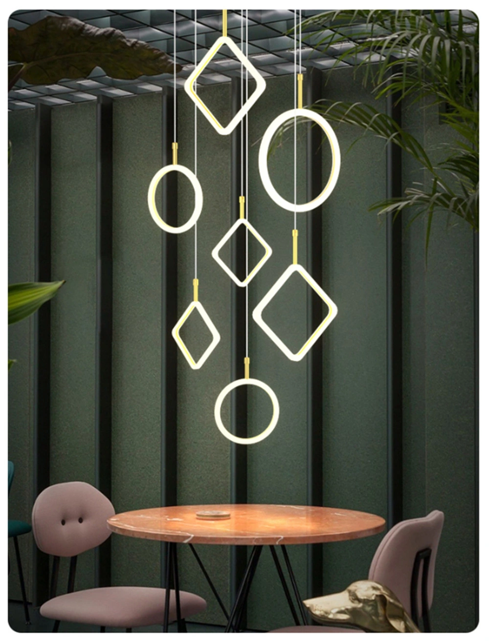 Indoor Designer Decorative Industrial Metal Shade Hanging Lamp Fixture Chandelier Pendant Light