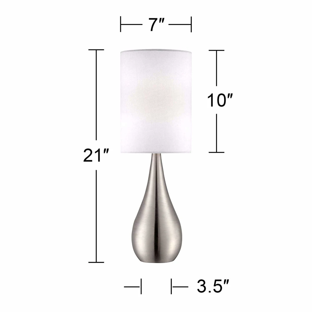 Jlt-T012 Modern Accent Brushed Steel Touch Dimming Table Lamp for Bedroom