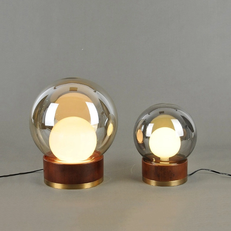 Transparent Round Lampshade Table Lamp Reading Light Restaruant Lamp Desk