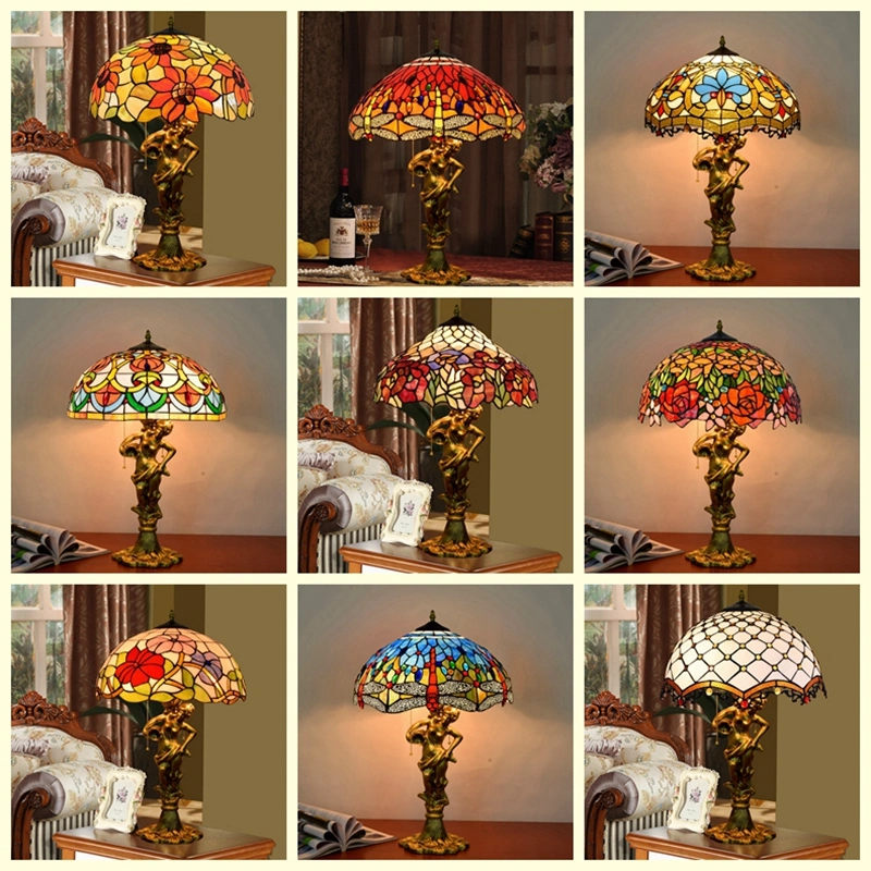 TF-3927 Tiffany Style Banker Desk Lamp Stained Glass Reading Accent Lamp
