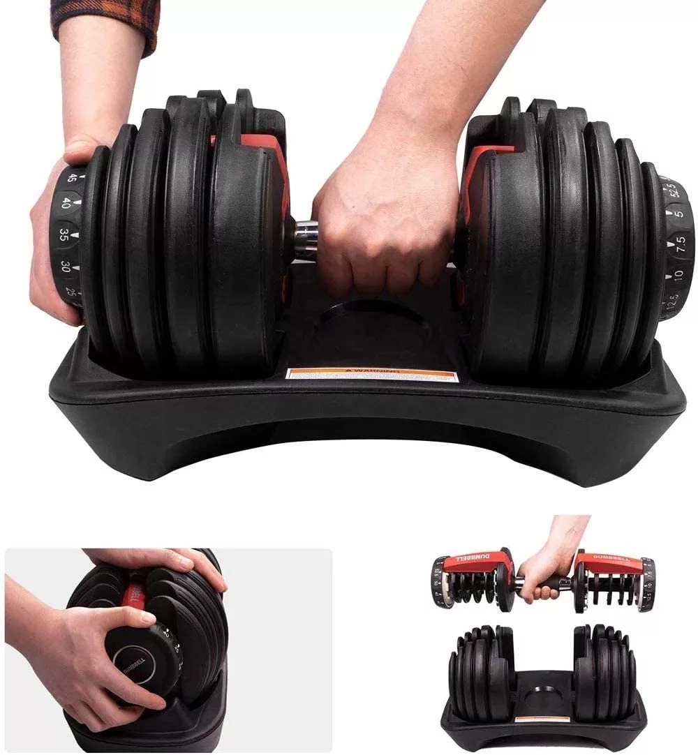 Indoor Fitness Equipment Adjustable Dumbbells Set 24kg Dumbbell