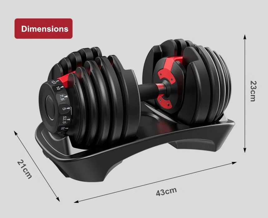 in Stock Home Gym Equipment Dumbbell Set Rubber Cast Iron Fitness Machine Adjustable Dumbbells with Stand
