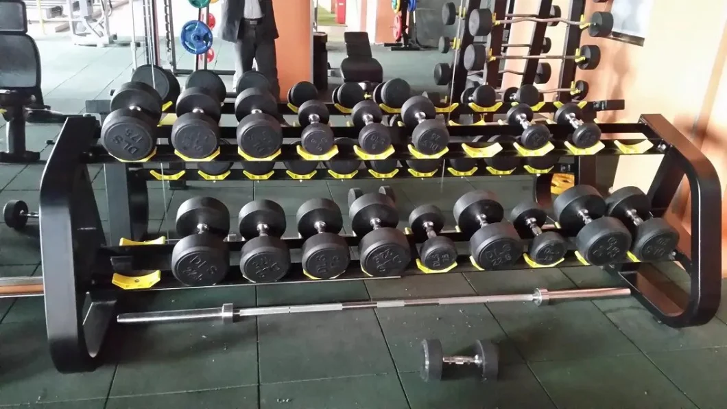 Wholese Rubber Coated 10 Kg Round Black Dumbbell
