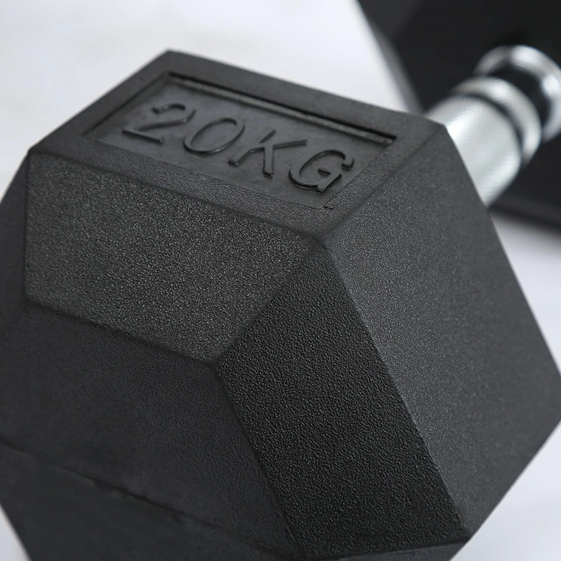 Wholesale Competitive Price Black Rubber Hex Dumbbell