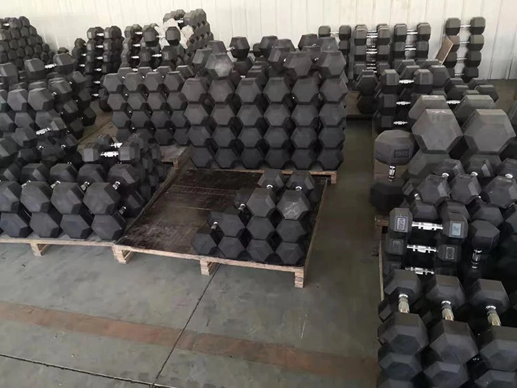 Gym Equipment Weight Lifting Rubber Coated Hex Dumbbell
