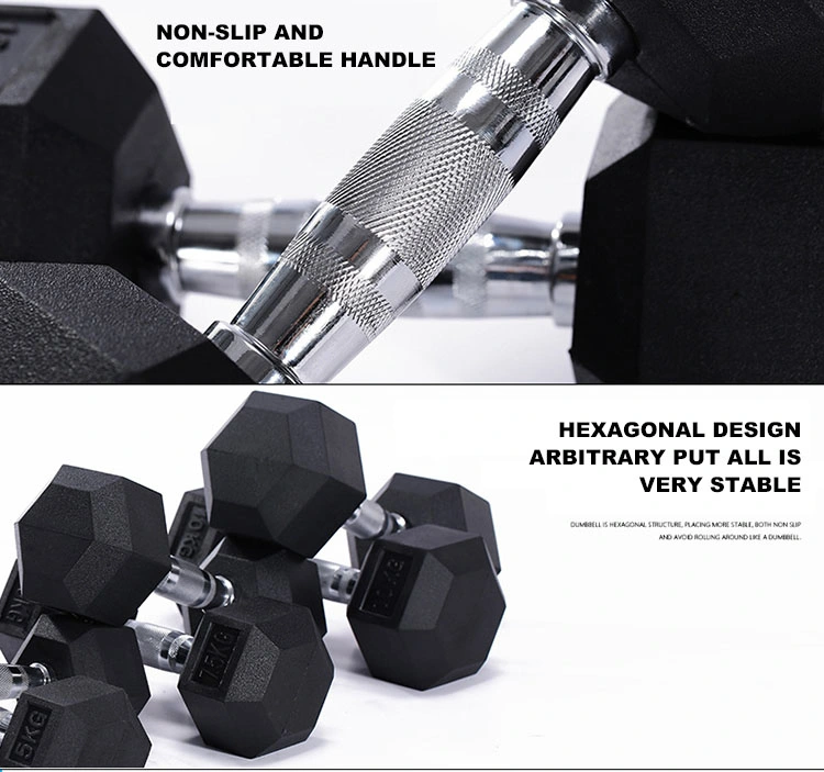Custom Gym Equipment Rubber Coated Weight Lifting Dumbbell