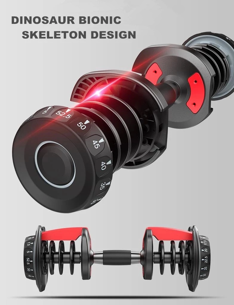in Stock Home Gym Equipment Dumbbell Set Rubber Cast Iron Fitness Machine Adjustable Dumbbells with Stand