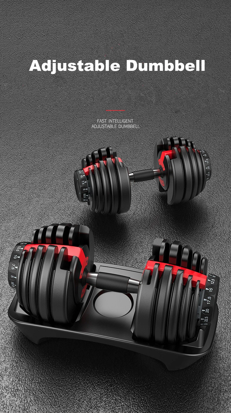 Hot Selling Home Gym Fitness Equipment Dumbbell Rubber Cast Iron Adjustable Dumbbells with Stand