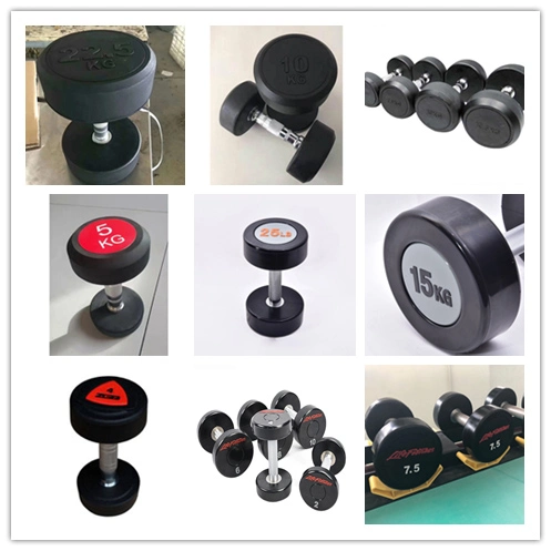 Free Weight Fixed Rubber Coated Hex Dumbbell Gym Equipment