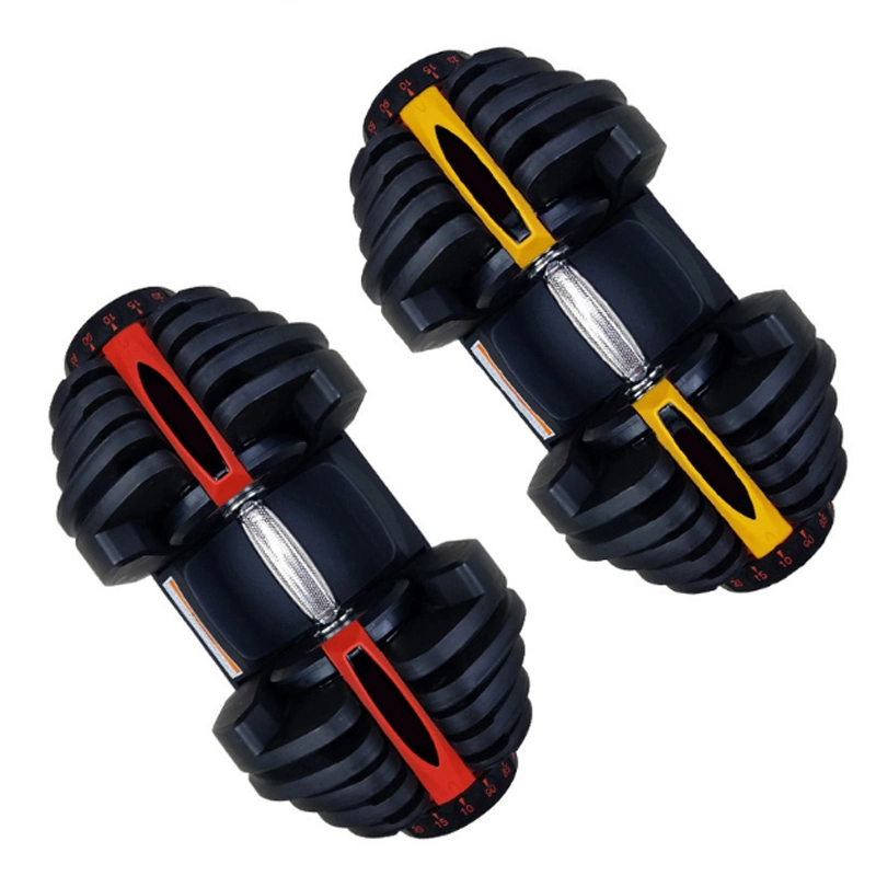 Cast Iron 25kg Adjustable Dumbbell Weights Set with Rubber Handle Bar