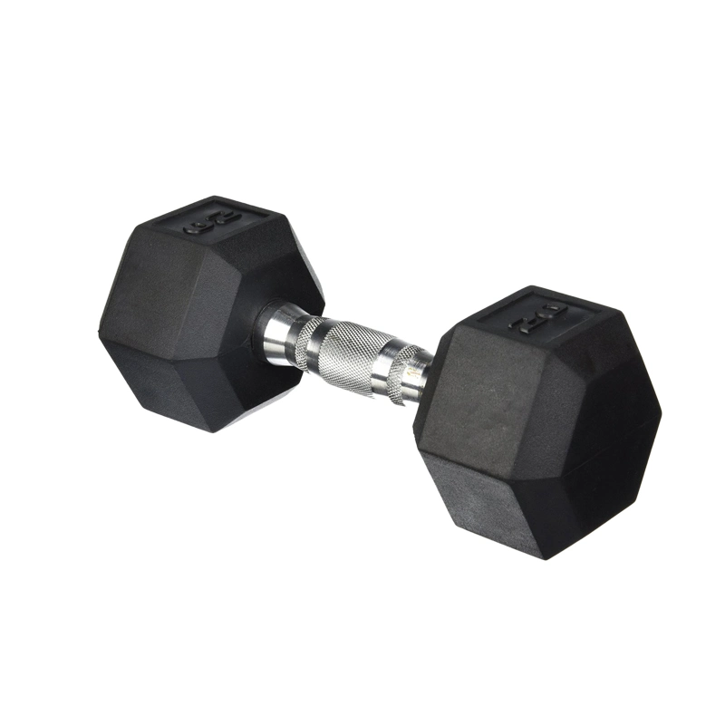 Home Gym Rubber Coated Solid Steel Cast Hex Weights Dumbbells for Muscle Training