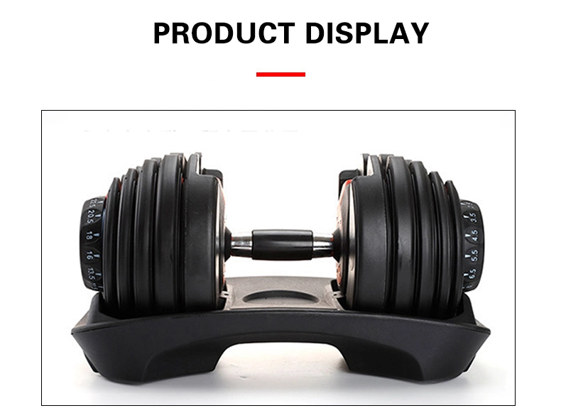 Cheap Adjustable 40kg Rubber Coated Gym Fitness Dumbbells