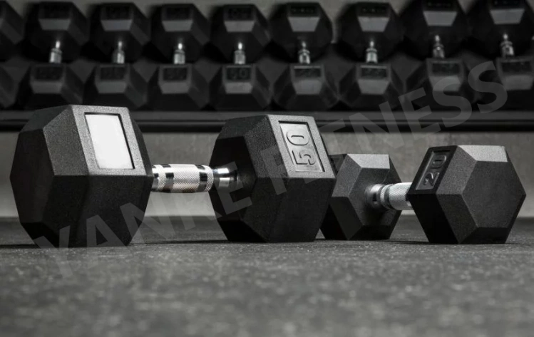 Wholesale Gym Weights Fitness Equipment Accessories Crossfit Rubber Coated Hex Dumbbell