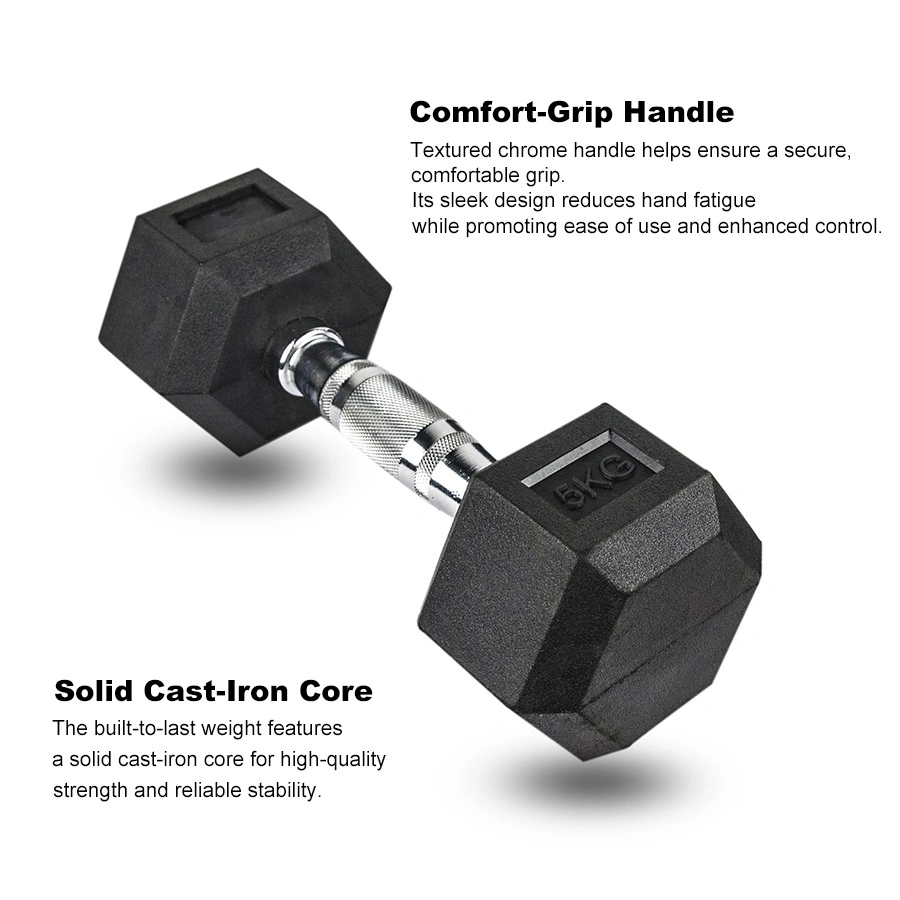Cross Fitness 5kg / 10kg / 20kg Portable Chrome Handle Hex Dumbbells