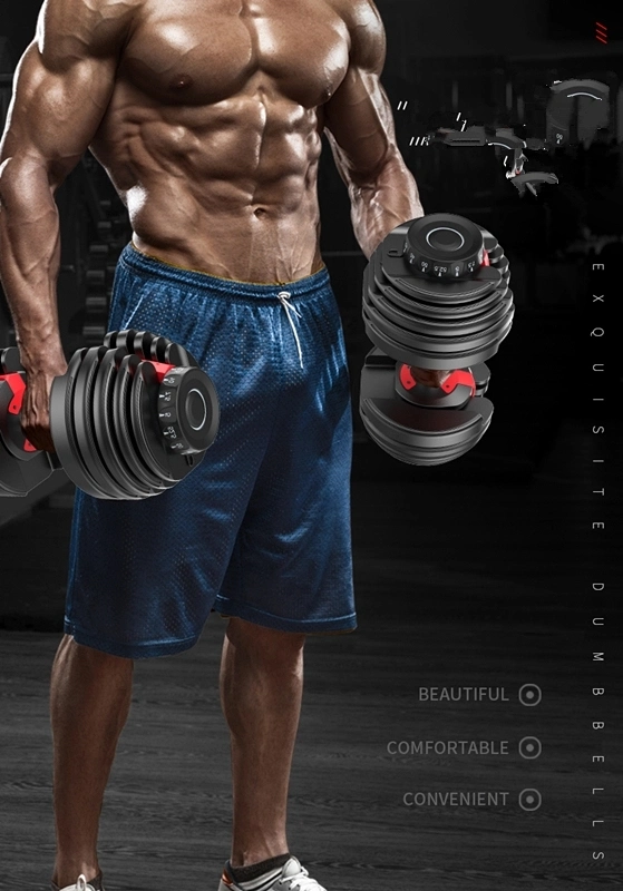 Smart Quickly Adjustable Weights Dumbbell 24 Kg Fitness Equipment for Unisex Adjustable Dumbbell