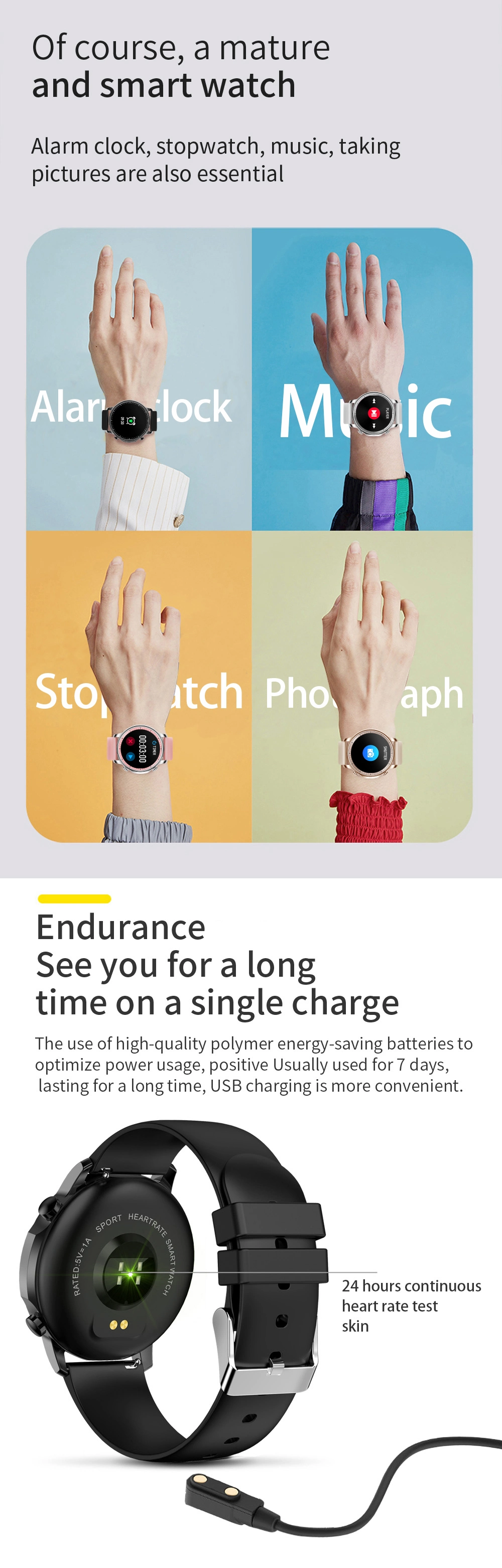 Gold Ladies Smart Watch Waterproof Health Weather Display Watches Bluetooth Women Smartwatch Bracelets