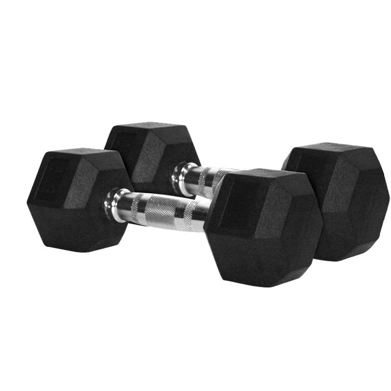 Gym Home Rubber Coated Solid Steel Cast Hex Weights Dumbbells for Muscle Taining