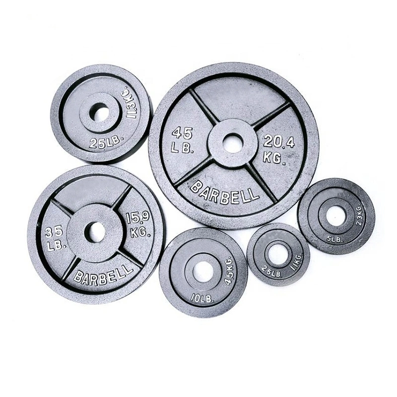 Foundry OEM Ductile Gray Cast Iron Black Weight Plate Home Gym Body Building Barbell Set Dumbbell Set Lifting Weight Plate