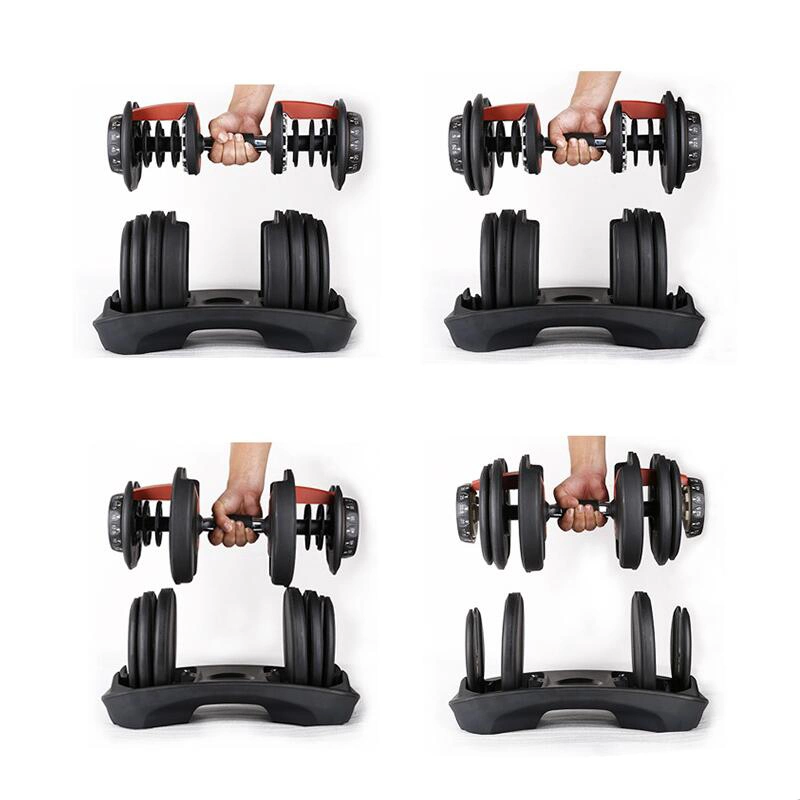 Good Price Factory Sale Fitness Equipment Gym Equipment Weight Lifting Black Weight Set Rubber Coated Adjustable Hex Dumbbell