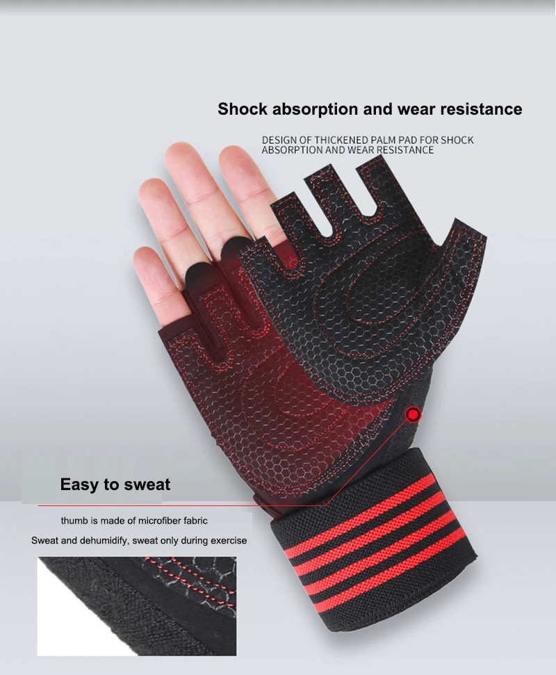 Gym Gloves Dumbbells Workout Gloves with Wrist Support Anti-Slip Gym Fitness Gloves for Weight Lifting Cross Training