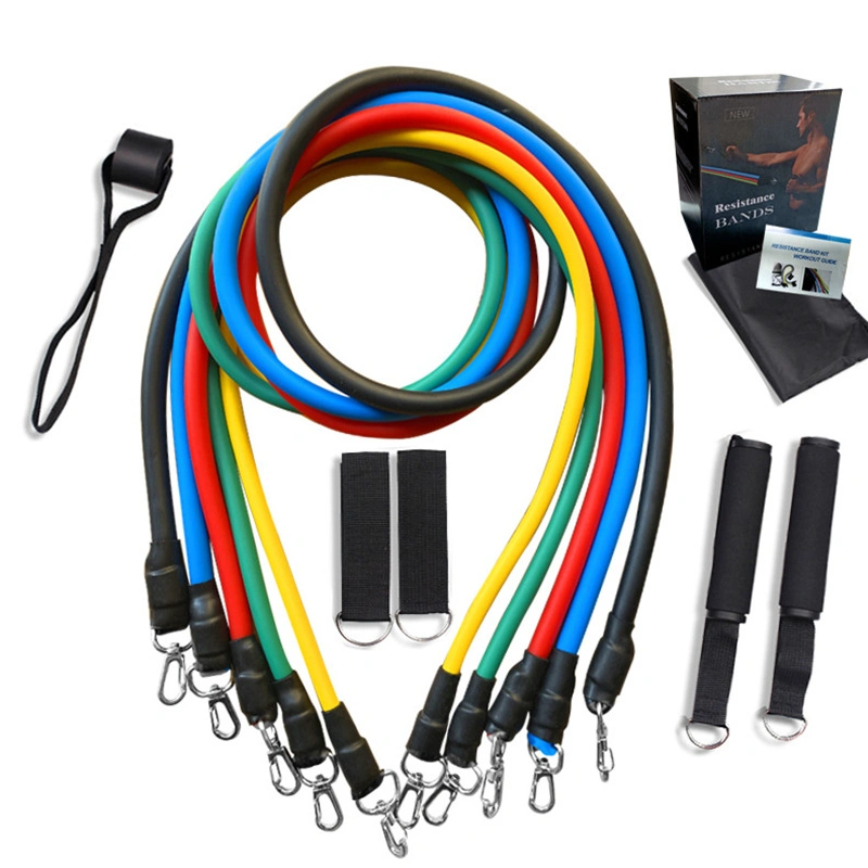 Newest Colorful Set, 11 Piece Resistance Bands Set for Home Workout, Fitness Training Tubing Set