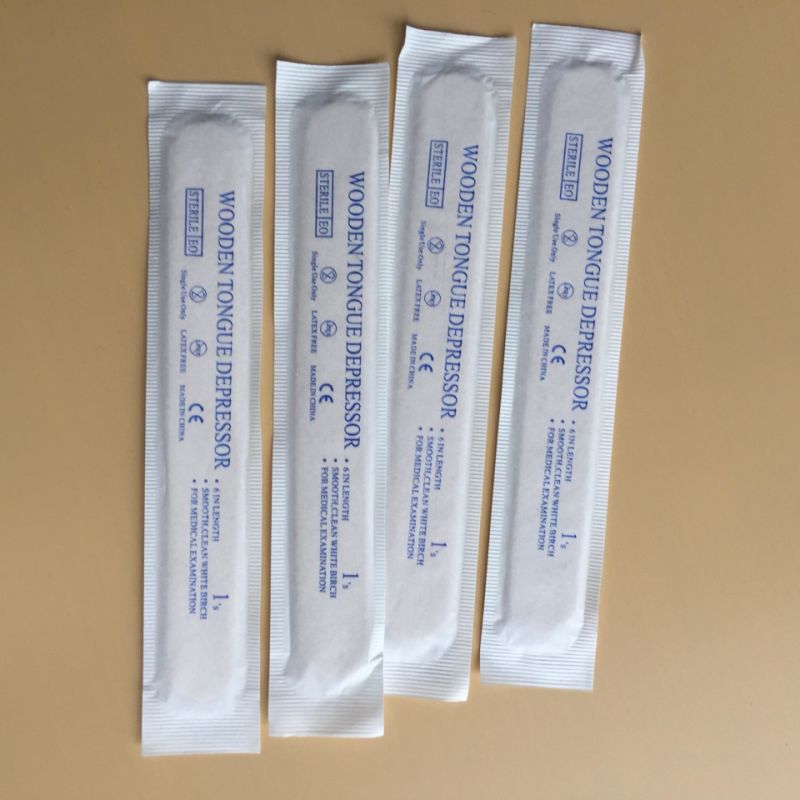 Disposable Medical Sterile or Non-Sterile, Wooden Tongue Depressor with Your Designed Printing.