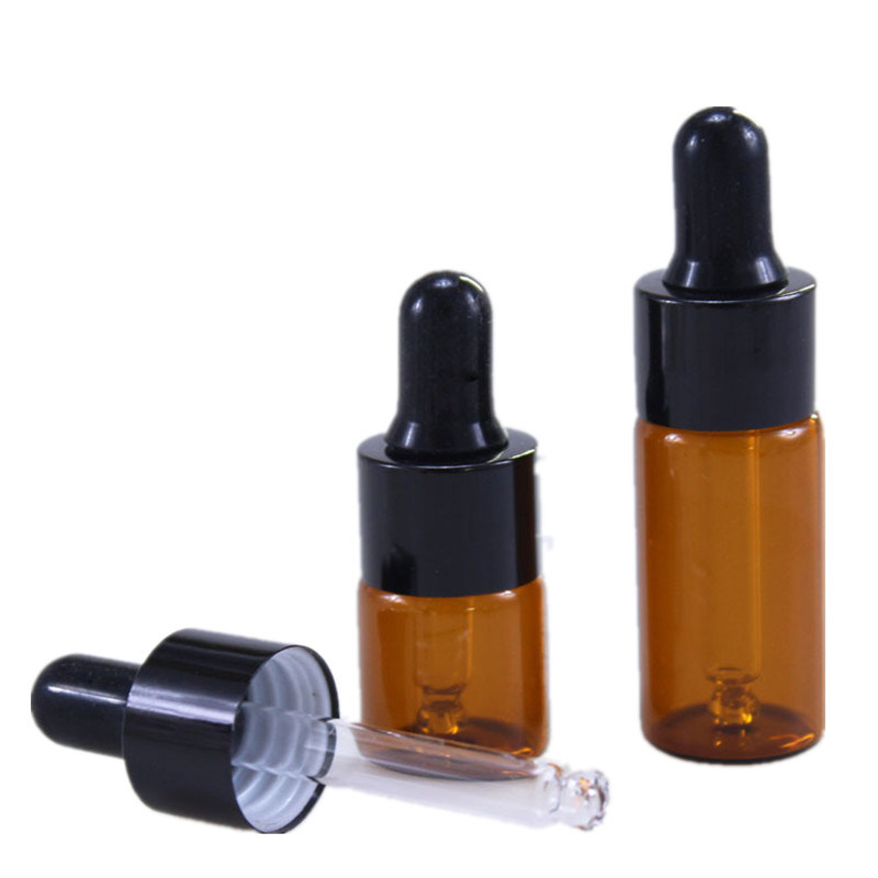 5 Ml 10 Ml 15 Ml 20 Ml Amber Glass Dropper Bottle Essential Oil Bottle with Plastic Eye Dropper Pipettes