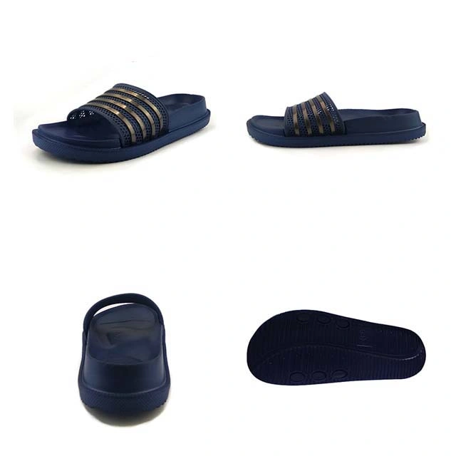 EVA Plain Slide Sandal, Black PVC Mens Slide Sandal Custom Logo Slide Sandal Men Slipper