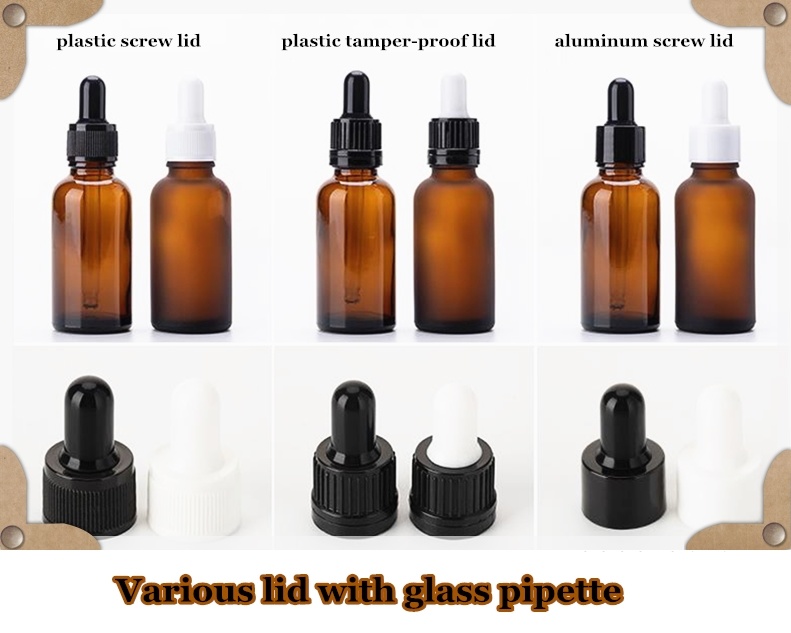10 Ml 30 Ml 50 Ml Amber Glass Bottles with Dropper