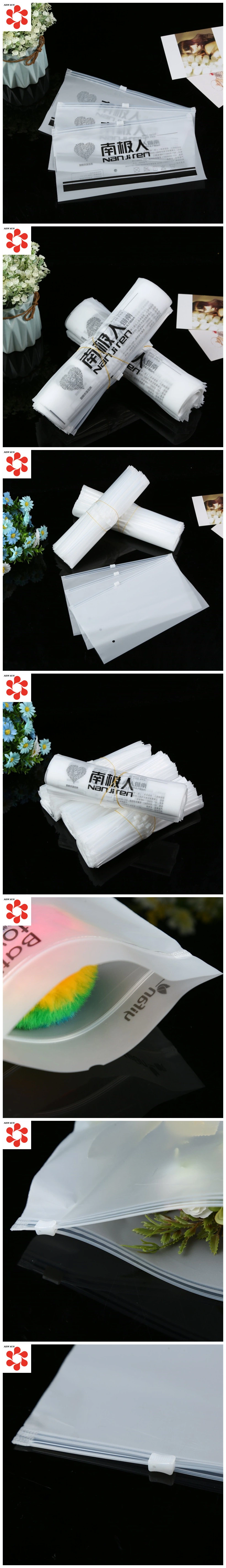 Wholesale Reclosable Resealable Frosted CPE Plastic Poly Bag with Slide Ziplock for Garment Packaging