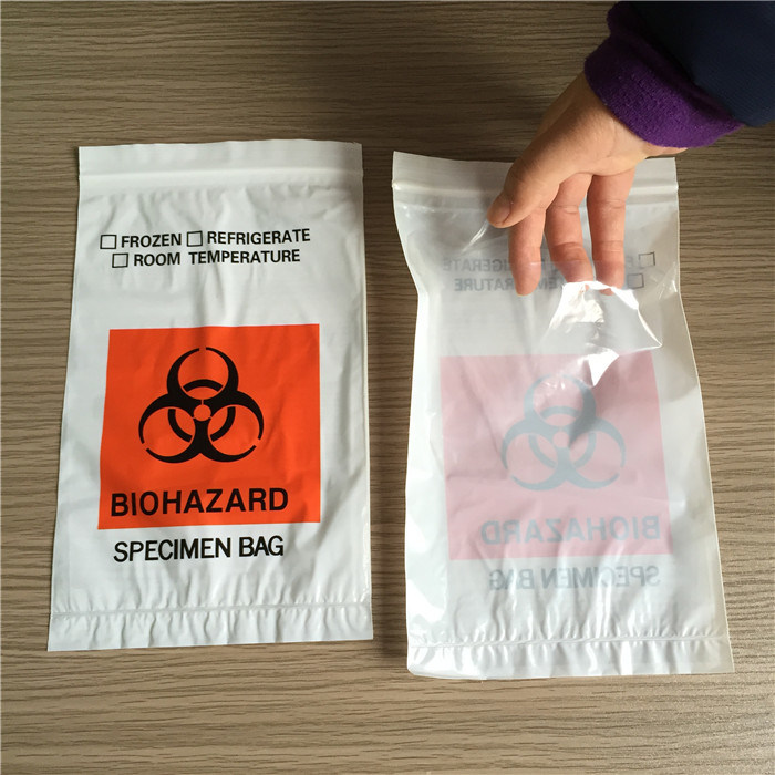 100% LDPE Biohazard Specimen Plastic Bags with Pocket