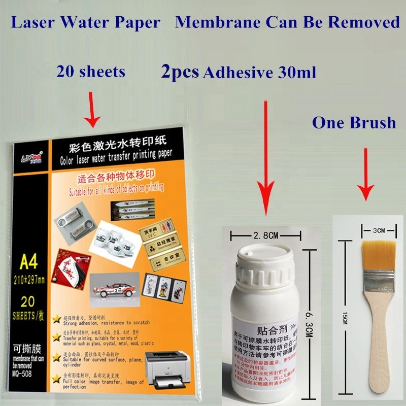 (20PCS/lot) No Need Varnish No Edge Water Slide Laser Clear Color Ceramic Decal Transfer Paper