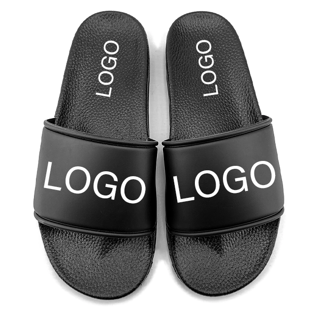 Greatshoe Plain Slide Sandal, Black PVC Mens Slide Footwear Sandal Custom Logo Slide Sandal Men Slipper
