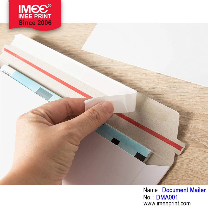 Imee Self Sealing White Cardboard Paperboard Rigid Mailing Bag Rigid Mailers Paper Document Mailers