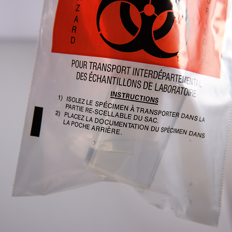 LDPE Lab Biohazard Specimen Transport Bags