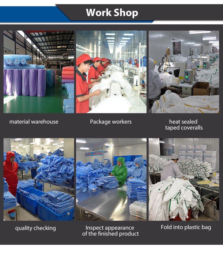 Anti-Virus Sterile PP PE Disposable Type 5/6 Coverall for Industrial and Construction